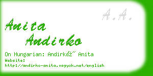 anita andirko business card